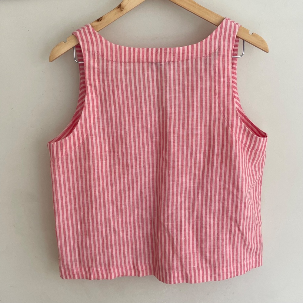 Talbots V-Neck Shell Button Down Sleeveless Linen… - image 6